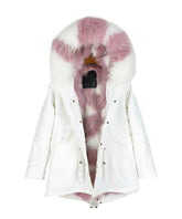 Parka Women's Jacket White & Pink - Assuie UGG Wear